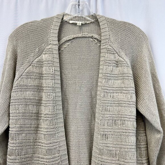 Cyrus Women’s 3/4 Sleeve Open Front Knit Cardigan Beige Small - Picture 2 of 9